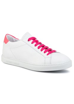 Buty sportowe damskie białe Emporio Armani na platformie z tworzywa sztucznego casual 