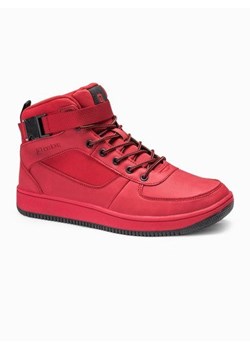 Buty męskie sneakersy za kostkę - czerwone V2 T317 ze sklepu ombre w kategorii Buty sportowe męskie - zdjęcie 79154258