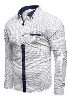 Koszula męska długi rękaw RL07 - biała ze sklepu Risardi w kategorii Koszule męskie - zdjęcie 79317756