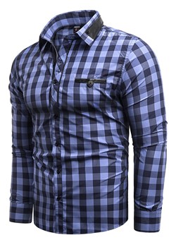 Koszula męska długi rękaw rl43 - niebieska ze sklepu Risardi w kategorii Koszule męskie - zdjęcie 79795909