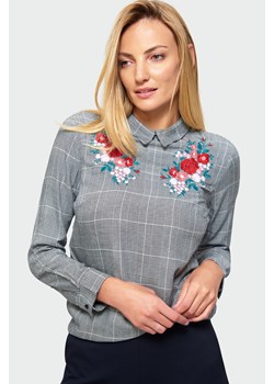 Wiskozowa bluzka w kratę ze sklepu Greenpoint.pl w kategorii Bluzki damskie - zdjęcie 80157347