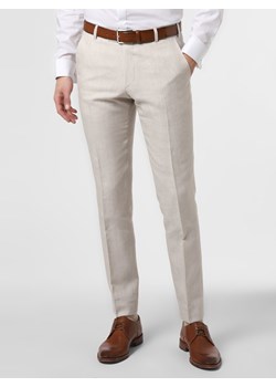 Atelier Torino - Męskie spodnie od garnituru modułowego z dodatkiem lnu – Cane, beżowy ze sklepu vangraaf w kategorii Spodnie męskie - zdjęcie 82273969
