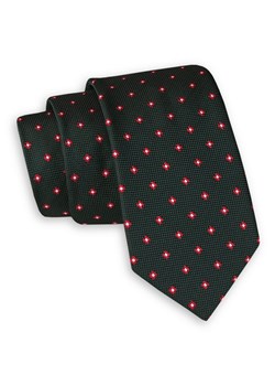 Ciemny Zielony Elegancki Krawat -Angelo di Monti- 6 cm, Męski, w Czerwono-Biały Geometryczny Wzór KRADM1718 ze sklepu JegoSzafa.pl w kategorii Krawaty - zdjęcie 82283588