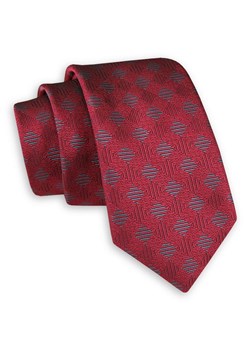Czerwono-Szary Elegancki Krawat -Angelo di Monti- 6 cm, Męski, w Dużą Kratkę KRADM1699 ze sklepu JegoSzafa.pl w kategorii Krawaty - zdjęcie 82283599