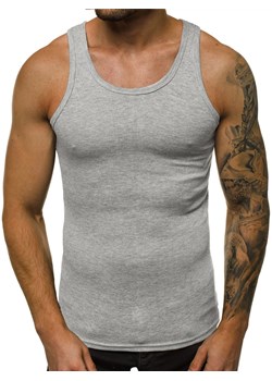 Koszulka bez rękawów męska szara OZONEE JS/NB002 ze sklepu ozonee.pl w kategorii T-shirty męskie - zdjęcie 82448449