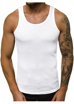 Koszulka bez rękawów męska biała OZONEE JS/NB002 ze sklepu ozonee.pl w kategorii T-shirty męskie - zdjęcie 82450326