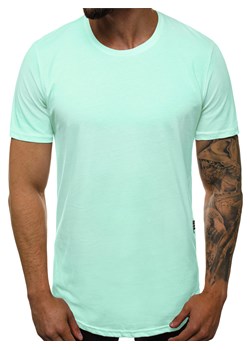 T-Shirt męski miętowy OZONEE B/181227 ze sklepu ozonee.pl w kategorii T-shirty męskie - zdjęcie 82450646