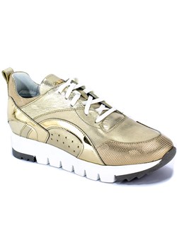Sneakersy damskie złote Simen sznurowane 