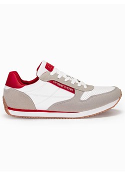 Buty męskie sneakersy - beżowe V1 T310 ze sklepu ombre w kategorii Buty sportowe męskie - zdjęcie 82686077