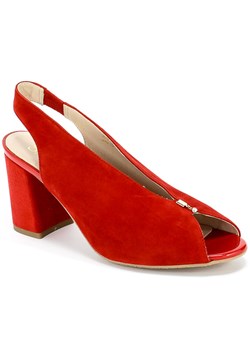 Sandały damskie Sala czerwone bez wzorów na obcasie na średnim eleganckie 