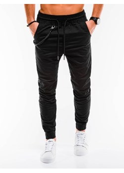 Spodnie męskie joggery P908 - czarne ze sklepu ombre w kategorii Spodnie męskie - zdjęcie 84015957