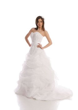 Suknia Ślubna FSS534 BIAŁY ze sklepu fokus.pl w kategorii Sukienki - zdjęcie 84154635