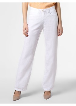 BRAX - Damskie spodnie lniane – Farina, biały ze sklepu vangraaf w kategorii Spodnie damskie - zdjęcie 84287146