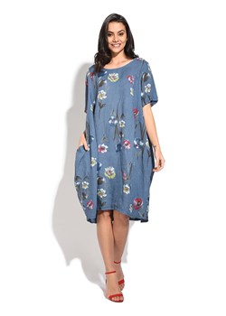 Le Jardin du Lin Lniana sukienka w kolorze niebieskim ze sklepu Limango Polska w kategorii Sukienki - zdjęcie 84893435
