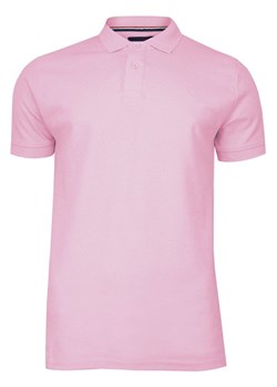 Różowa Bawełniana Koszulka POLO -Adriano Guinari- Męska, Krótki Rękaw, z Kołnierzykiem, Casualowa TSADGPOLOlilakscarlet ze sklepu JegoSzafa.pl w kategorii T-shirty męskie - zdjęcie 85404959