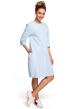 M417 Sukienka z dekoltem na plecach - błękitna ze sklepu Świat Bielizny w kategorii Sukienki - zdjęcie 85529816