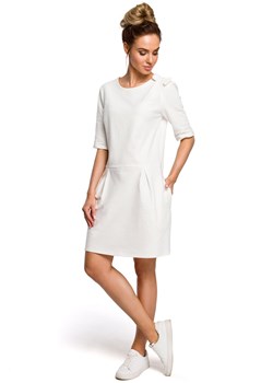 M422 Sukienka z kokardą - ecru ze sklepu Świat Bielizny w kategorii Sukienki - zdjęcie 85529869