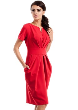 M234 Sukienka czerwona ze sklepu Świat Bielizny w kategorii Sukienki - zdjęcie 85532175