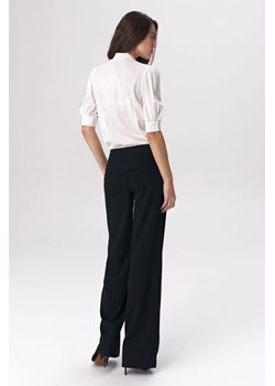 Elegancka bluzka ecru z wiązaniem na dekolcie - B107 ze sklepu Świat Bielizny w kategorii Bluzki damskie - zdjęcie 85545489
