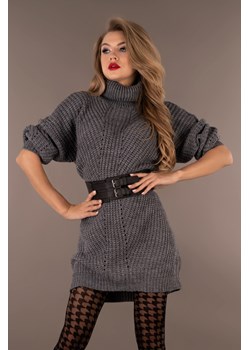 Joriana Dark Grey sweter golf ze sklepu Świat Bielizny w kategorii Sukienki - zdjęcie 85547339