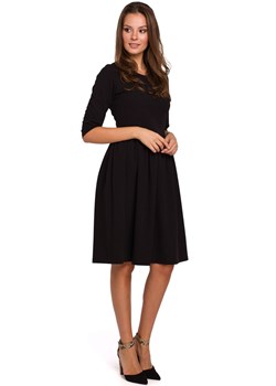 K010 Sukienka rozkloszowana - czarna ze sklepu Świat Bielizny w kategorii Sukienki - zdjęcie 85547399