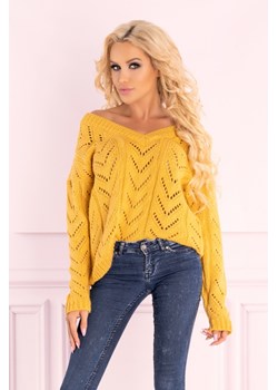 Manesa Mustard sweter ze sklepu Świat Bielizny w kategorii Swetry damskie - zdjęcie 85549755