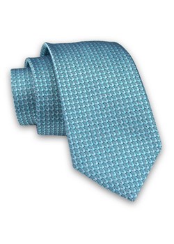 Miętowy Elegancki Męski Krawat -ALTIES- 7cm, Stylowy, Klasyczny, Turkusowy, w Drobny Wzór KRALTS0420 ze sklepu JegoSzafa.pl w kategorii Krawaty - zdjęcie 85581077
