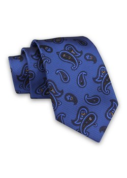Niebiesko-Granatowy Elegancki Męski Krawat -ALTIES- 7cm, Stylowy, Klasyczny, Wzór Paisley KRALTS0429 ze sklepu JegoSzafa.pl w kategorii Krawaty - zdjęcie 85581085