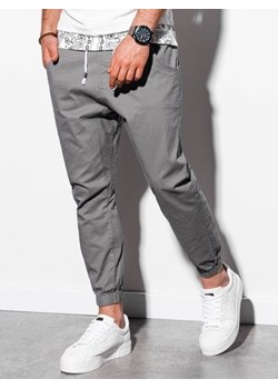 Spodnie męskie joggery - szare V2 P885 ze sklepu ombre w kategorii Spodnie męskie - zdjęcie 85883847