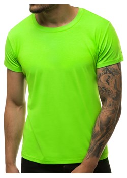 T-Shirt męski bez nadruku jasnozielony OZONEE JS/712005/31 ze sklepu ozonee.pl w kategorii T-shirty męskie - zdjęcie 86946408