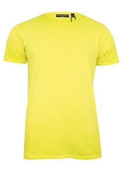 Żółty T-Shirt (Koszulka) Bez Nadruku -BRAVE SOUL- Męski, Okrągły Dekolt, Fluo, Intensywny Kolor TSBRSSS20RADICALBlightyellow ze sklepu JegoSzafa.pl w kategorii T-shirty męskie - zdjęcie 86986448
