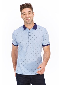 Koszulka polo niebieska z nadrukiem ze sklepu Lanieri.pl w kategorii T-shirty męskie - zdjęcie 87202659