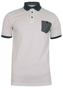 Biała Elegancka Koszulka POLO, Męska, Krótki Rękaw -PAKO JEANS- T-shirt z Szarą Kieszonką TSPJNSPOLOROCKYbi ze sklepu JegoSzafa.pl w kategorii T-shirty męskie - zdjęcie 87360895