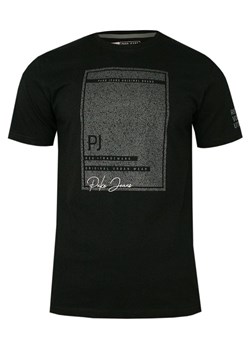 Czarny Bawełniany T-Shirt -PAKO JEANS- Męski, Okrągły Dekolt, Krótki Rękaw, z Nadrukiem TSPJNS2SWORDcz ze sklepu JegoSzafa.pl w kategorii T-shirty męskie - zdjęcie 87388806