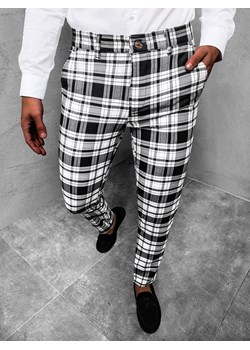 Spodnie męskie chino materiałowe czarno-białe OZONEE DJ/5584 ze sklepu ozonee.pl w kategorii Spodnie męskie - zdjęcie 87394195