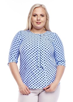 Bluzka FBZ1035 NIEBIESKI kropki ze sklepu fokus.pl w kategorii Bluzki damskie - zdjęcie 87474329