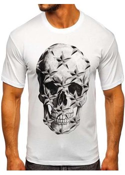 Biały T-shirt męski z nadrukiem Bolf 6300 ze sklepu Denley w kategorii T-shirty męskie - zdjęcie 87743425