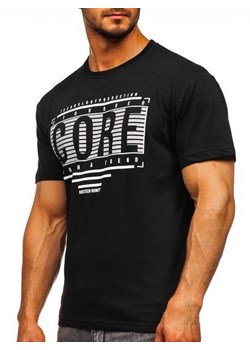 Czarny T-shirt męski z nadrukiem Bolf SS11071 ze sklepu Denley w kategorii T-shirty męskie - zdjęcie 87743429