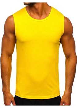 Żółta koszulka tank top bez nadruku Denley 99001 ze sklepu Denley w kategorii T-shirty męskie - zdjęcie 87974617