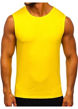 Żółty-neon koszulka tank top bez nadruku Denley 99001 ze sklepu Denley w kategorii T-shirty męskie - zdjęcie 87974626