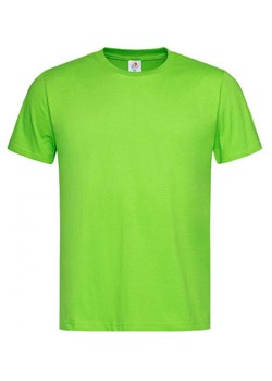 Jasny Zielony Bawełniany T-Shirt Męski Bez Nadruku -STEDMAN- Koszulka, Krótki Rękaw, Basic, U-neck TSJNPLST2000kiwigreen ze sklepu JegoSzafa.pl w kategorii T-shirty męskie - zdjęcie 88051308