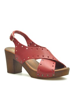 Sandały Lemar 40170 Czerwone lico ze sklepu Arturo-obuwie w kategorii Sandały damskie - zdjęcie 88069538