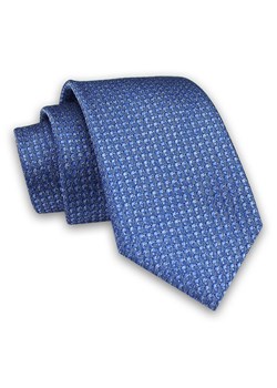 Niebieski Elegancki Męski Krawat -ALTIES- 7cm, Stylowy, Klasyczny, w Drobny Rzucik KRALTS0477 ze sklepu JegoSzafa.pl w kategorii Krawaty - zdjęcie 88269447