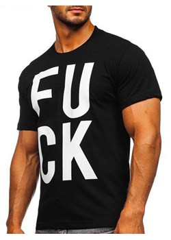 Czarny t-shirt męski z nadrukiem Bolf 1267 ze sklepu Denley w kategorii T-shirty męskie - zdjęcie 89311418