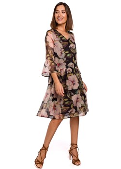 S214 Sukienka szyfonowa z obniżoną linią talii - model 3 ze sklepu Świat Bielizny w kategorii Sukienki - zdjęcie 89474387