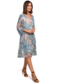 S214 Sukienka szyfonowa z obniżoną linią talii - model 4 ze sklepu Świat Bielizny w kategorii Sukienki - zdjęcie 89474389
