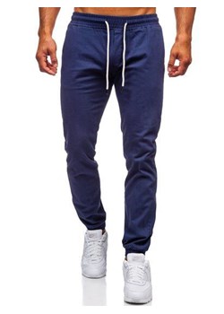 Niebieskie spodnie męskie joggery Denley 1145 ze sklepu Denley w kategorii Spodnie męskie - zdjęcie 90034049