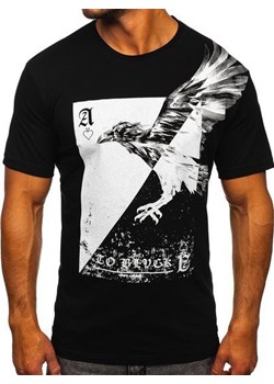 Czarny t-shirt męski z nadrukiem Bolf 142171 ze sklepu Denley w kategorii T-shirty męskie - zdjęcie 90116598