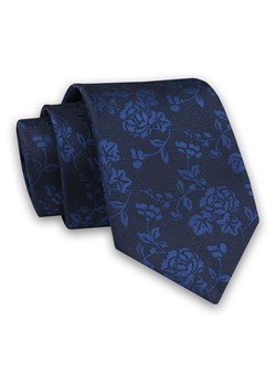 Granatowy Elegancki Męski Krawat -ALTIES- 7cm, Stylowy, Klasyczny, w Chabrowe Kwiatki, Florystyczny KRALTS0496 ze sklepu JegoSzafa.pl w kategorii Krawaty - zdjęcie 91829757