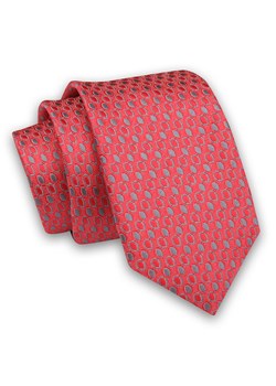 Czerwono-Szary, Malinowy Elegancki Męski Krawat -Angelo di Monti- 6 cm, w Koła, Kółka, Geometryczny KRADM1786 ze sklepu JegoSzafa.pl w kategorii Krawaty - zdjęcie 92052738